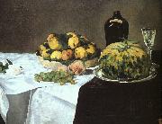 Edouard Manet Still Life with Melon and Peaches oil painting reproduction